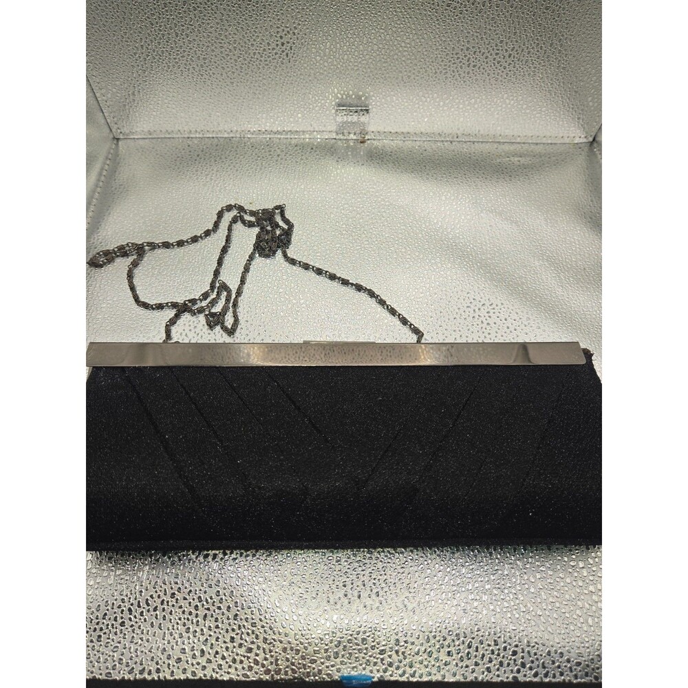 Natasha textured black evening clutch, pleated formal bag